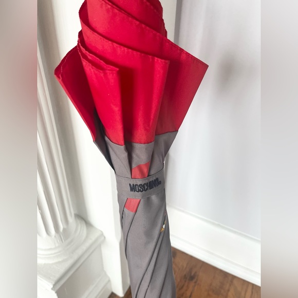 Vintage MOSCHINO Olive Oyl Grey & Red Umbrella ~ Made in Italy - Picture 3 of 12